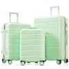 Premium ABS Travel Luggage Set , 3-Piece TSA Lock Suitcase Ensemble with 20, 24, and 28 Inch Sizes with 360¬∞ Spinner Wheels, light green