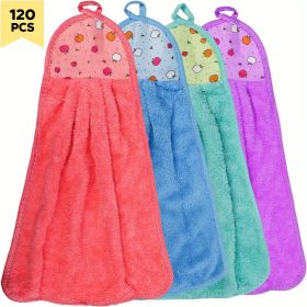 120 kitchen hanging hand towels, dry hand towels, quick drying soft cloths for kitchen and bathroom use (colors randomly shipped)