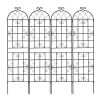 4 Pack Metal Garden Trellis 86.7" x 19.7" Rustproof Trellis for Climbing Plants Outdoor Flower Support Black