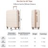 Luggage Sets 4 Piece, Expandable ABS Durable Suitcase with Travel Bag, Carry On Luggage Suitcase Set with 360¬∞ Spinner Wheels, ivory and golden