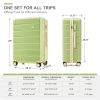 Premium ABS Travel Luggage Set , 3-Piece TSA Lock Suitcase Ensemble with 20, 24, and 28 Inch Sizes with 360¬∞ Spinner Wheels, green and beige