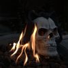 Fire Pit Demon Skull Gas Log for Ventless & Vent Free, Propane, Gel, Ethanol, Electric, Outdoor Fireplace and Fire Pit