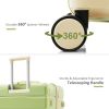 Premium ABS Travel Luggage Set , 3-Piece TSA Lock Suitcase Ensemble with 20, 24, and 28 Inch Sizes with 360¬∞ Spinner Wheels, green and beige