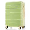 Premium ABS Travel Luggage Set , 3-Piece TSA Lock Suitcase Ensemble with 20, 24, and 28 Inch Sizes with 360¬∞ Spinner Wheels, green and beige