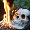 Fire Pit Demon Skull Gas Log for Ventless & Vent Free, Propane, Gel, Ethanol, Electric, Outdoor Fireplace and Fire Pit