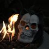 Fire Pit Demon Skull Gas Log for Ventless & Vent Free, Propane, Gel, Ethanol, Electric, Outdoor Fireplace and Fire Pit