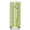 Premium ABS Travel Luggage Set , 3-Piece TSA Lock Suitcase Ensemble with 20, 24, and 28 Inch Sizes with 360¬∞ Spinner Wheels, green and beige