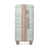 Luggage Sets 4 Piece, Expandable ABS Durable Suitcase with Travel Bag, Carry On Luggage Suitcase Set with 360¬∞ Spinner Wheels, grey green and golden