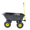 Folding car Poly Garden dump truck with steel frame, 10 inches. Pneumatic tire, black