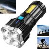 Rechargeable Strong Spotlight Waterproof LED Flashlight with Sidelight