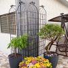 4 Pack Metal Garden Trellis 86.7" x 19.7" Rustproof Trellis for Climbing Plants Outdoor Flower Support Black