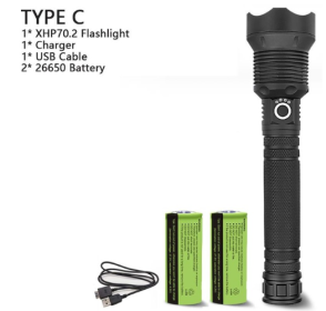 XHP70.2 Powerful Usb Led Flashlight (Option: P70.2+26650-UK)