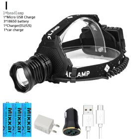 Z20 Most Powerful XHP90 Led Headlamp 8000LM Head lamp USB Rechargeable Headlight Waterproof Zoom Fishing Light Use 18650 Battery (Emitting Color: Option I)