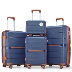 Luggage Sets 4 Piece(14/20/24/28) PP Lightweight & Durable Expandable suitcase (Color: as Pic)