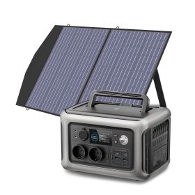 ALLPOWERS R600 Solar Generator with Solar Panel included, 600W 299Wh LiFePO4 Portable Power Station with Solar Charger for Camp (Socket Standard: us, Color: R600 with 100W)